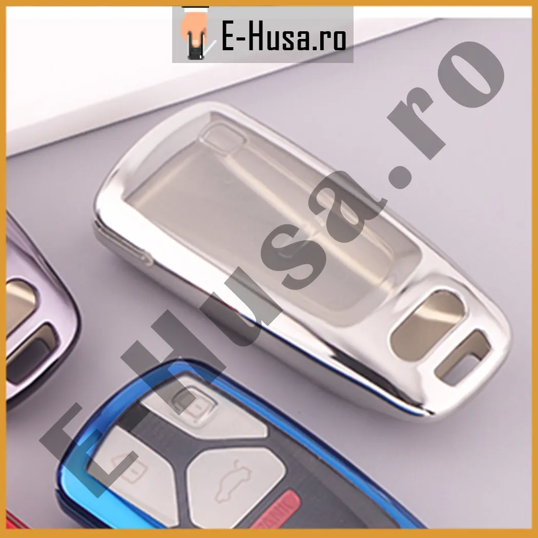 Husa Cheie Auto Audi Silver din TPU webp 3 Husa Cheie Auto Audi Silver din TPU webp 3