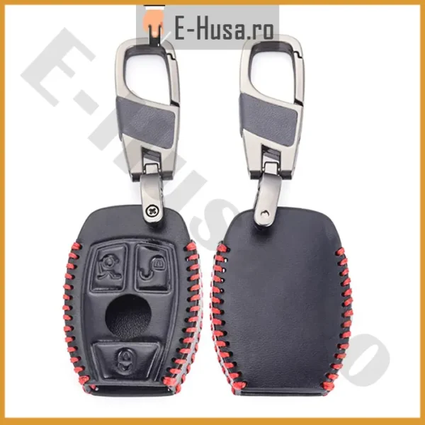 Husa Cheie Auto Mercedes din piele neagra webp 5
