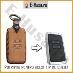 Husa Cheie Auto Renault Kadjar Megane 4 Dacia Logan Duster piele maro webp 4