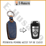 Husa Cheie Auto Ford Mondeo piele albastra 4 butoane webp 4