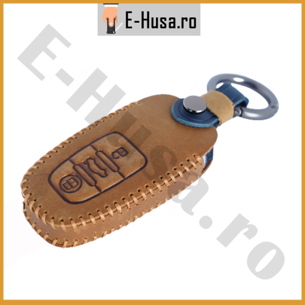 Husa Cheie Auto Audi A4 A5 A6 A7 A8 Q5 Q7 piele maro webp 3