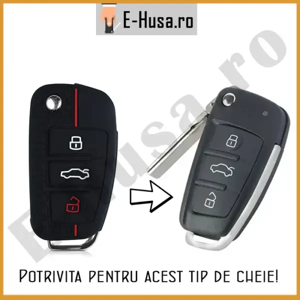 Husa Cheie Auto din Silicon tip Audi EHS1075 webp 4