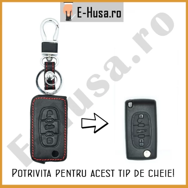 Husa Cheie Auto Peugeot Citroen 3 butoane M1 webp 4