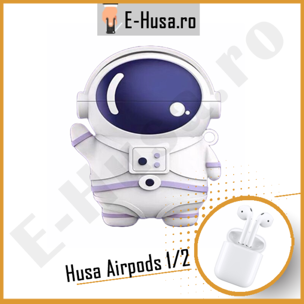 Husa Airpods 1 2 din silicon Astronaut webp6