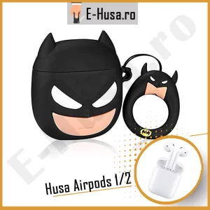 Husa Airpods 1 2 din silicon Batman webp1