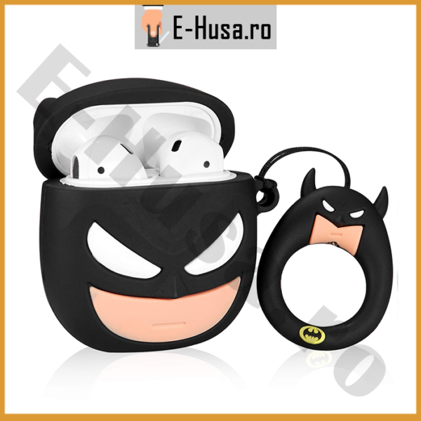 Husa Airpods 1 2 din silicon Batman webp2