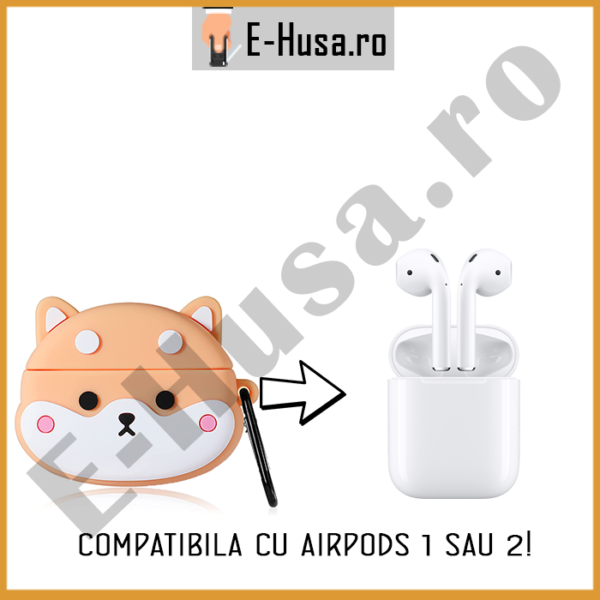 Husa Airpods 1 2 din silicon Corgi webp4