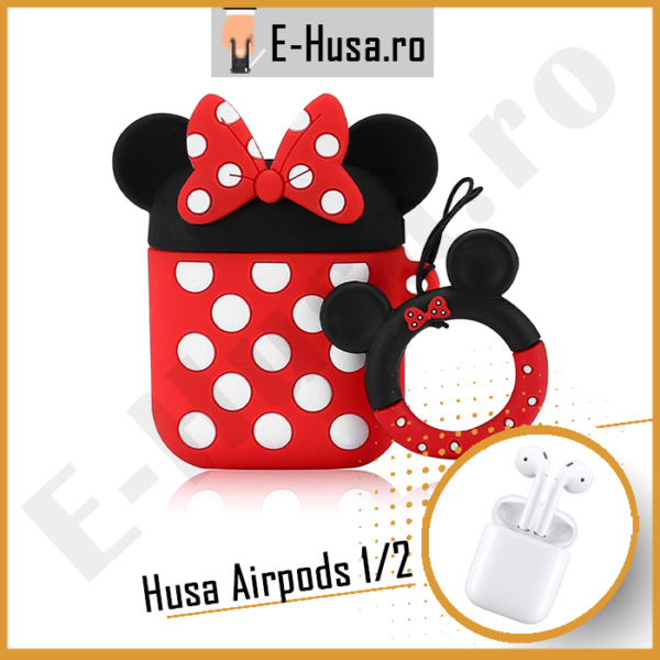 Husa Airpods 1 2 din silicon Minnie 2 webp1