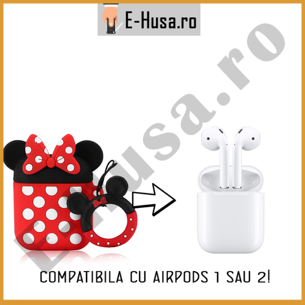 Husa Airpods 1 2 din silicon Minnie 2 webp7