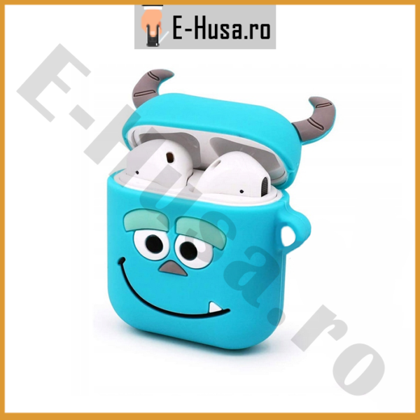 Husa Airpods 1 2 din silicon Monster Sully webp2