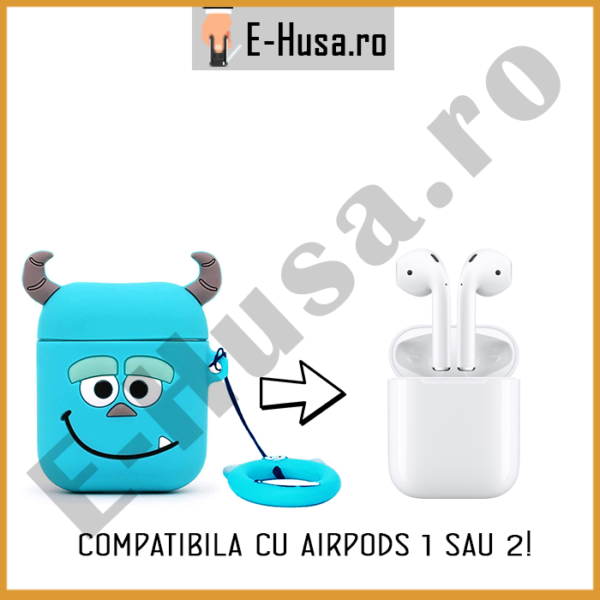 Husa Airpods 1 2 din silicon Monster Sully webp6