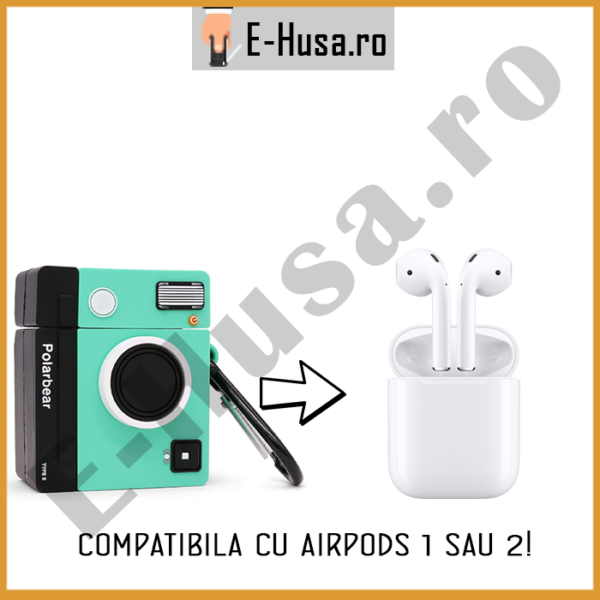 Husa Airpods 1 2 din silicon Polarbear verde webp5