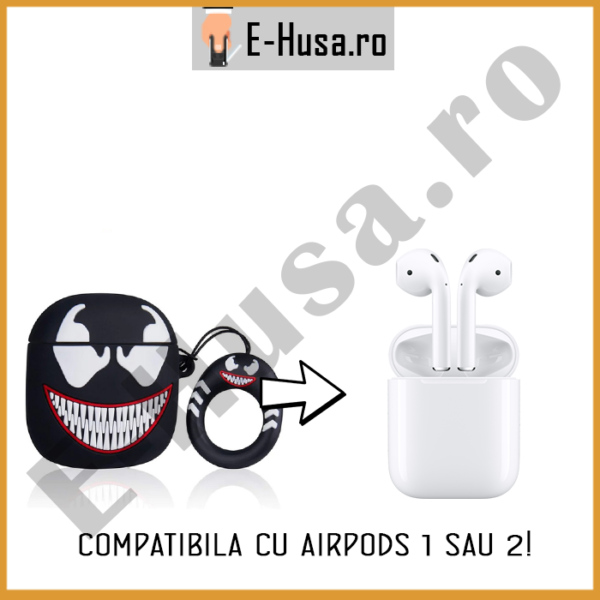 Husa Airpods 1 2 din silicon Venom webp5