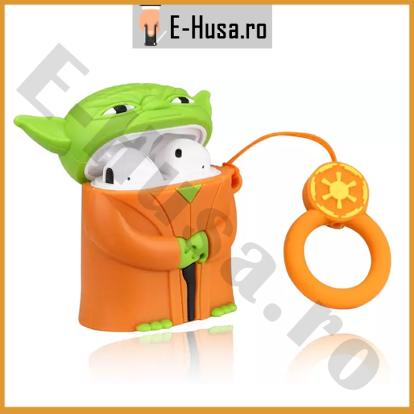 Husa Airpods 1 2 din silicon Yoda webp4