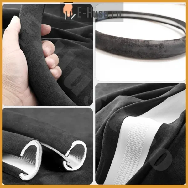 Husa Volan tip Alcantara Negru D webp 3