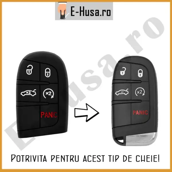 Husa cheie auto silicon Dodge Challenger Fiat Chrysler Jeep webp 4