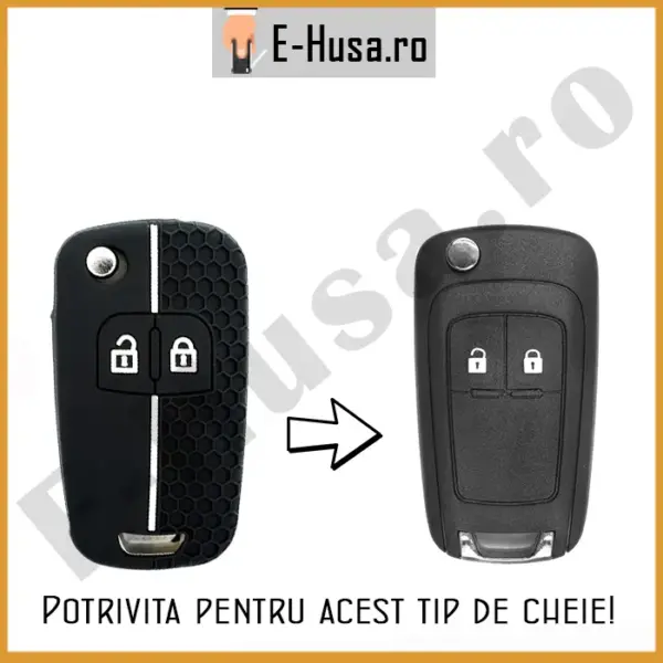 Husa Cheie Auto Silicon tip Opel Vauxhall alb 5