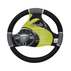 Husa Volan Racing Gri din piele ecologica perforata 37-39cm