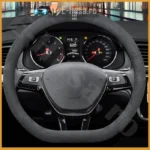 Husa Volan tip Alcantara Negru-Alb D webp 1