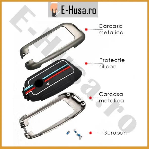 Husa Cheie Auto tip BMW din aliaj EHS226 3